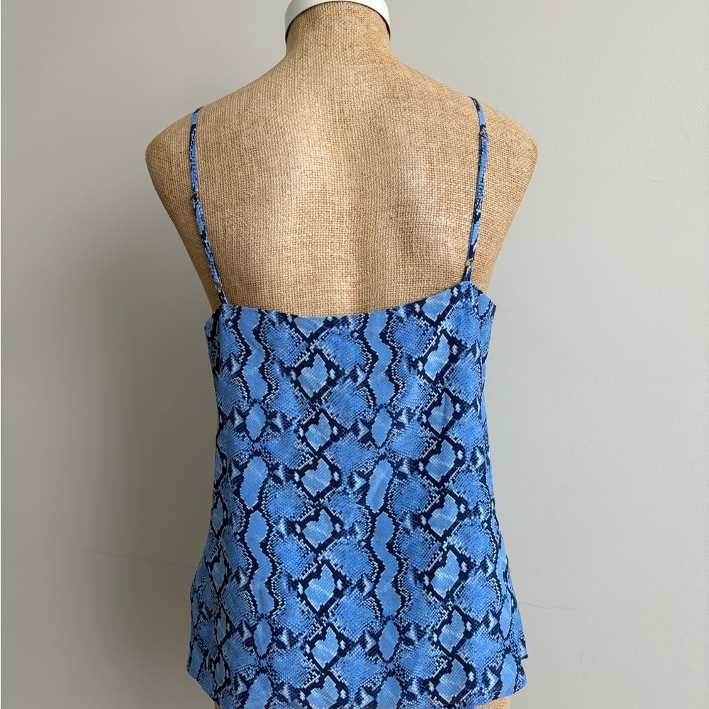 L'AGENCE Jane Paloma Snake Print Cami in Blue SMALL - Picture 6 of 8